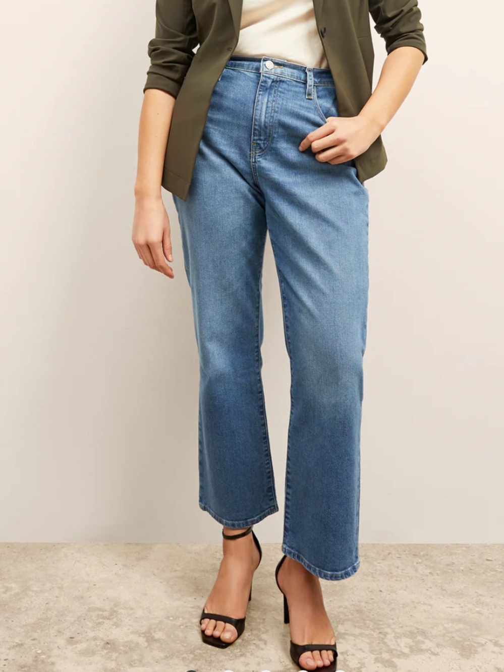 Frame Le Jane Wide Leg Ankle Jeans Plus Size 34 Blue High Rise Relaxed Fit Comfy